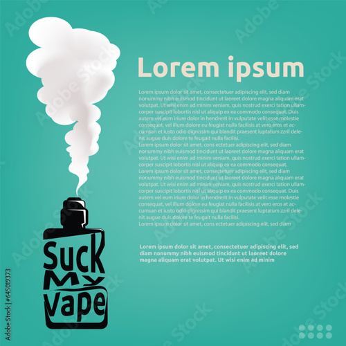 Vape with smoke vector illustration. suitable for vape store banner template