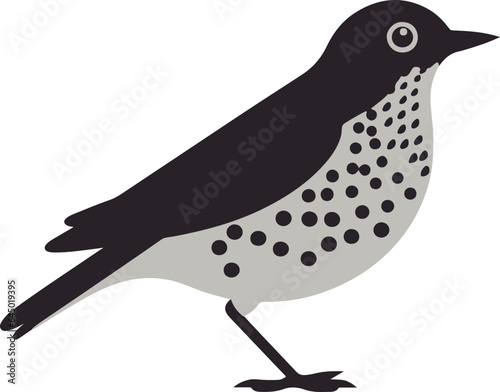 Song thrush flat icon