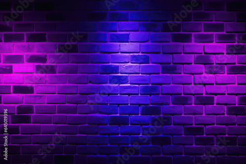 Fototapete Brick Wall In Electric Purple Neon Colors