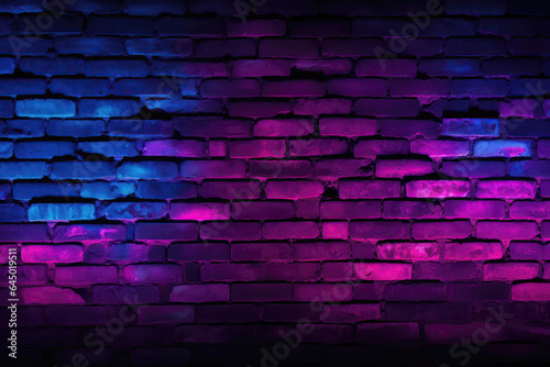 Brick Wall In Magenta Magic Neon Colors
