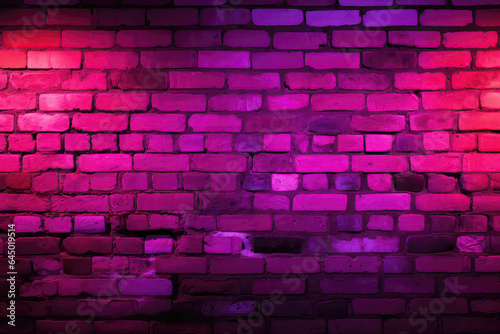 Brick Wall In Hot Pink Neon Colors