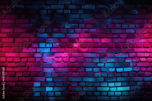 Brick Wall In Raspberry Delight Neon Colors