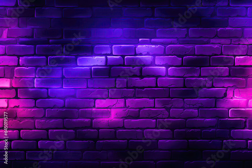 Brick Wall In Plasma Purple Neon Colors