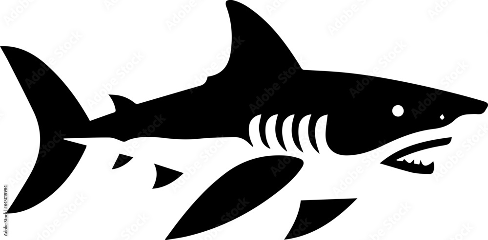 Fototapeta premium Tiger shark flat icon