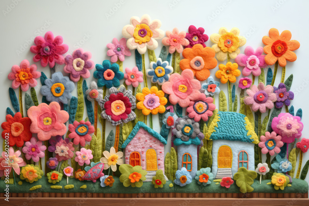 Whimsical Garden With Oversized Flowers Whimsical Garden With Oversized Flowers