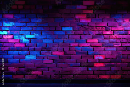 Brick Wall In Crimson Rush Neon Colors