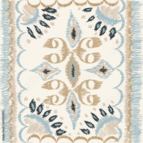 Handmade ethnic motif of beautiful Ikat art. 