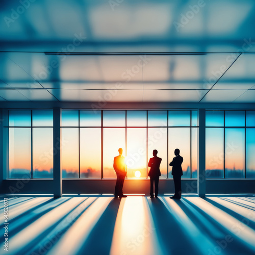 Silhouettes in office environment