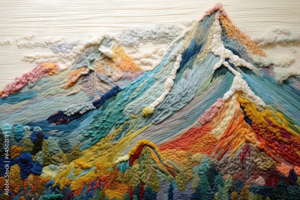 Mountain Landscape Felt Needle Painting