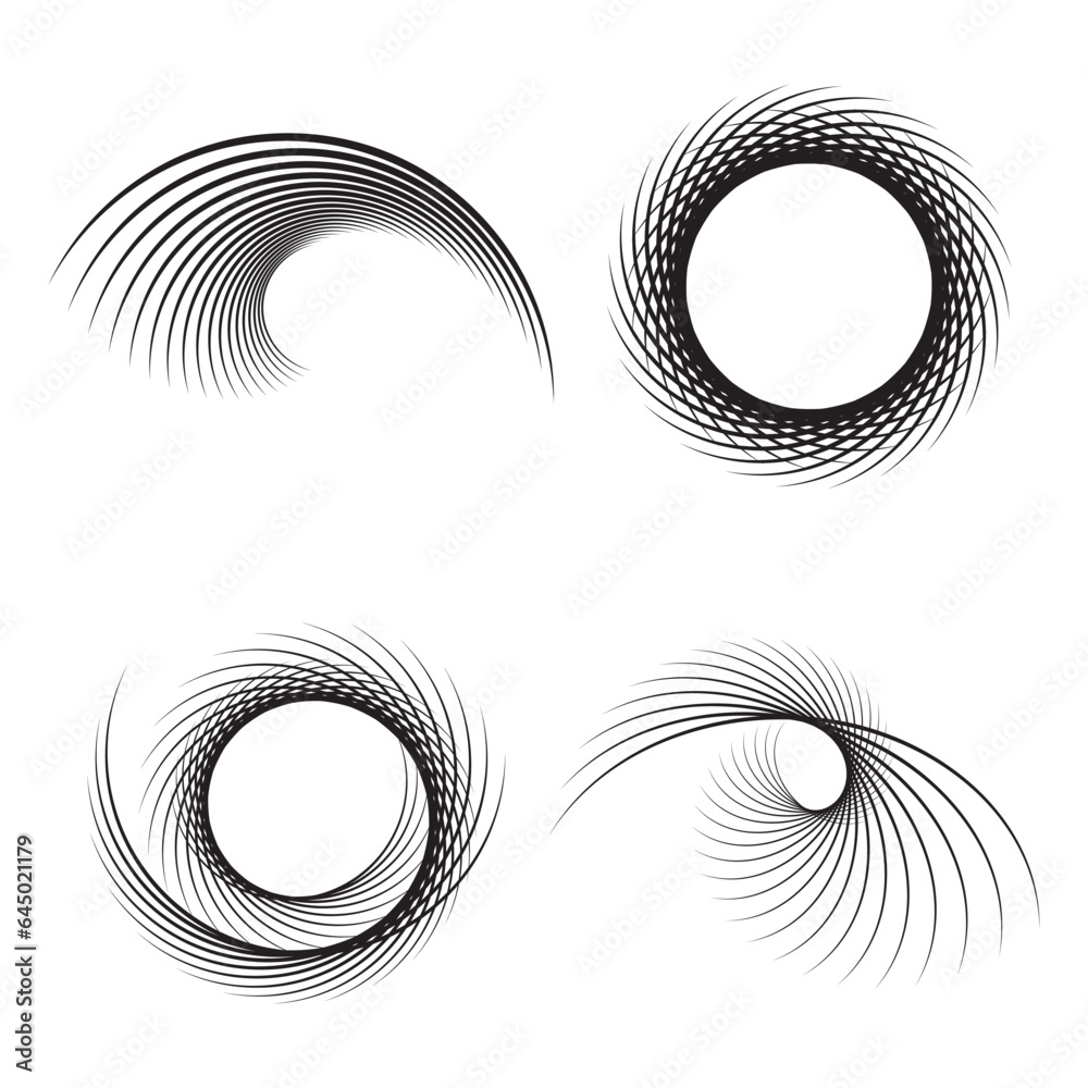 Collection of abstract line twisting irregular shape Collection of abstract line twisting irregular shape