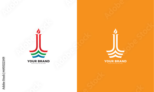 Monas monument logo, vector graphic design