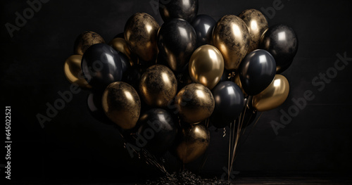 Black and gold balloons celebration decoration