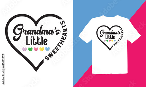 Grandma's little sweetheart's typography  t-shirt design