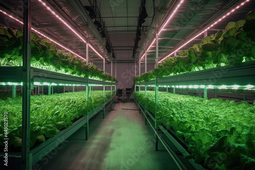 Modern Indoor farming facility, green house