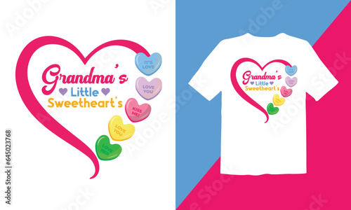 Grandma's little sweethearts typography  t-shirt design
