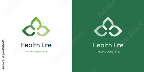 Healthy lifestyle logo. Sports training proper nutrition. Modern vector logo design.