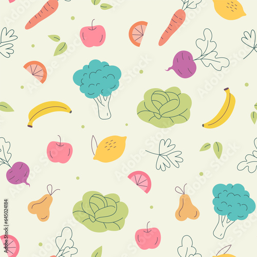 Healthy lifestyle. Seamless background. Vector illustration