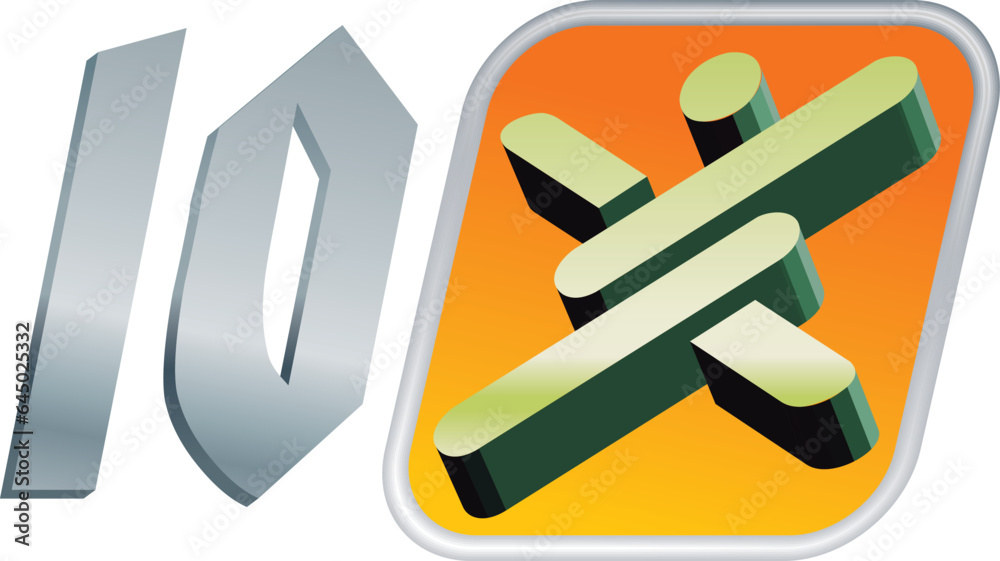 vector 10 gradient logo sign icon 3d vector 10 gradient logo sign icon 3d