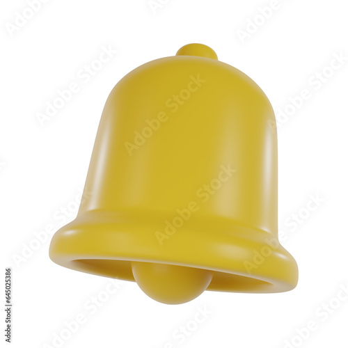 3d yellow bell. notification icon.