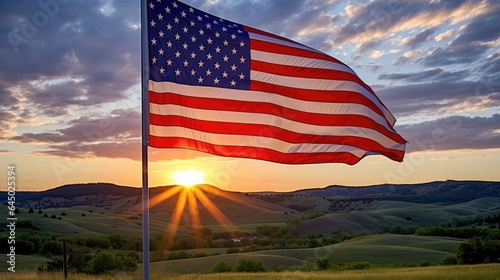 American flag close-up. Memorial, Veterans, Independence, Memorial Day. US Army. Patriotic US soldiers. The United States Armed Forces. Military forces of the United States of America. November 11.