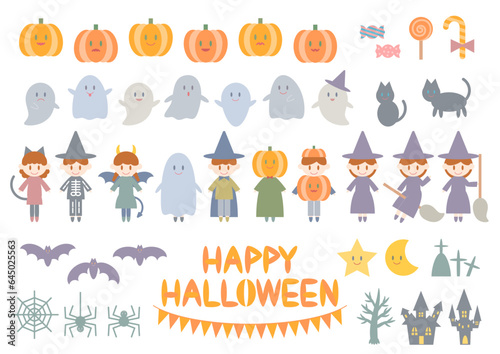 ハロウィンのアイコンイラストセット