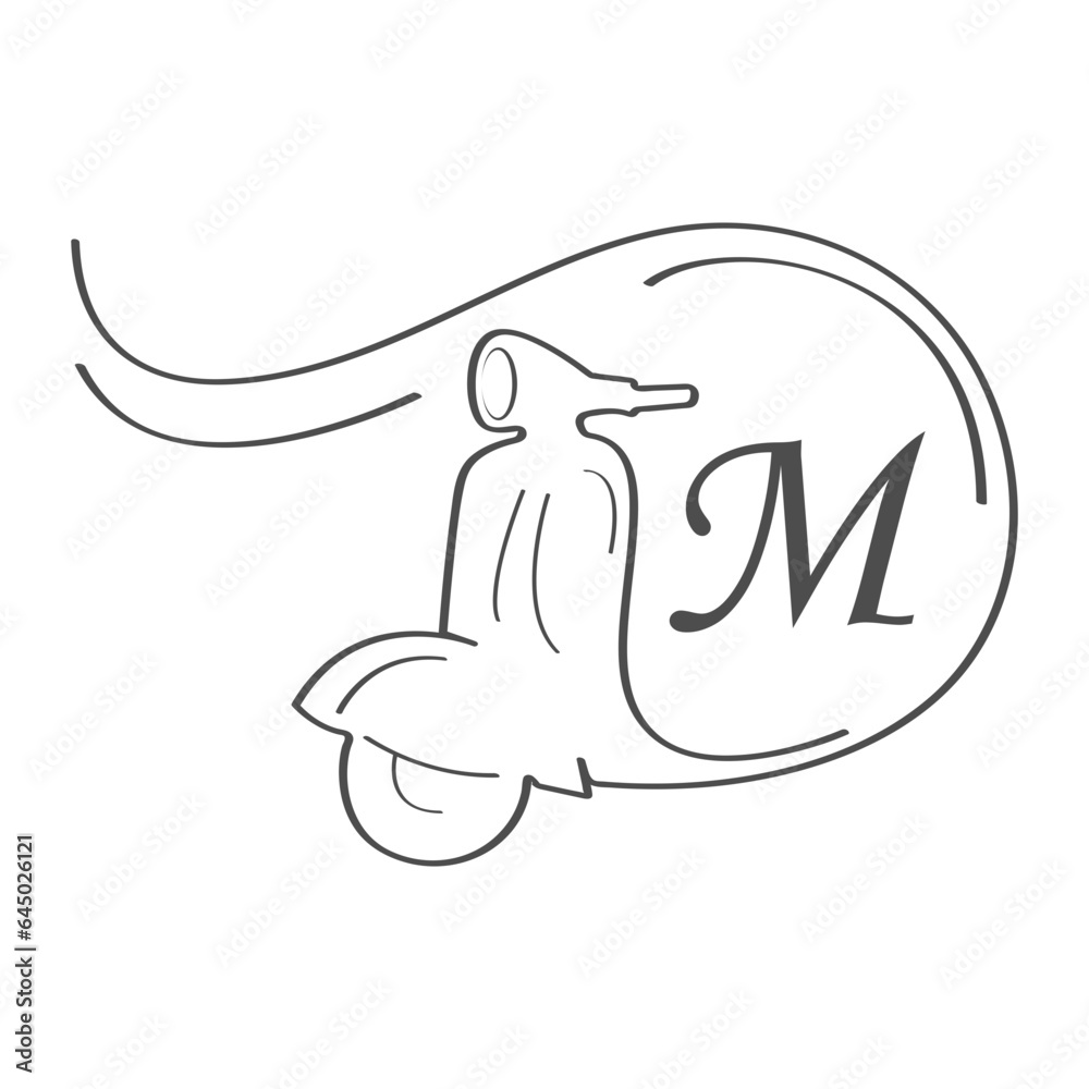 Obraz premium the combination of letter and scooter logo design