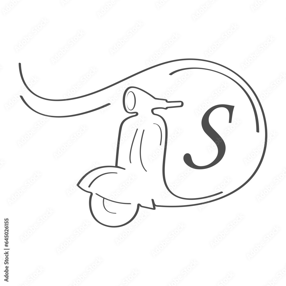 the combination of letter and scooter logo design the combination of letter and scooter logo design