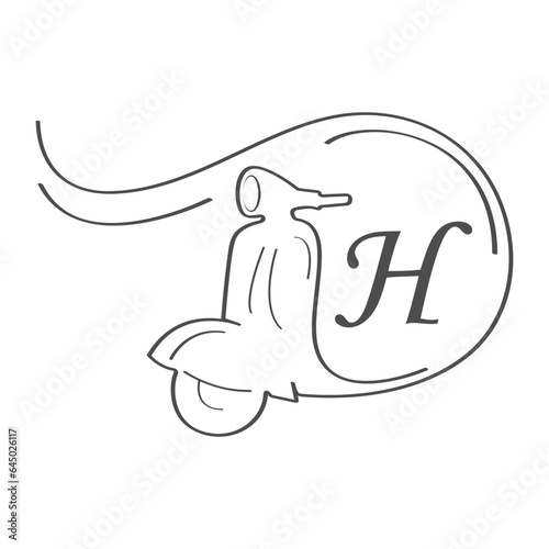 the combination of letter and scooter logo design