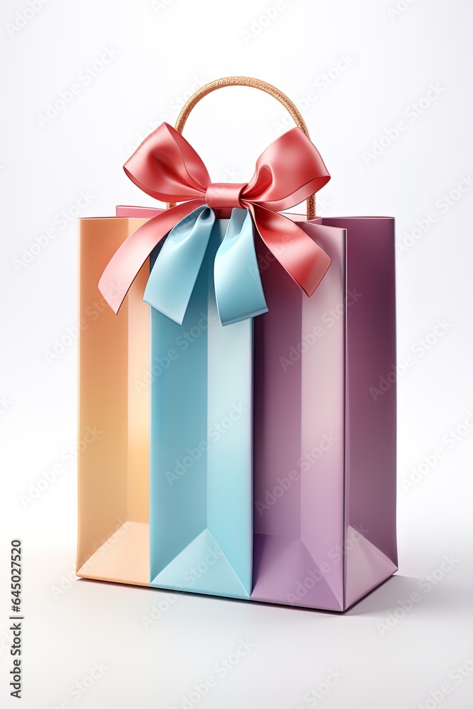 Soft colored paper bags with two handles Genertative AI. Soft colored paper bags with two handles Genertative AI.