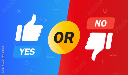 Yes or No, thumbs up and down