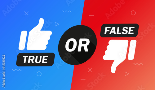 True or false, thumb up and down photo
