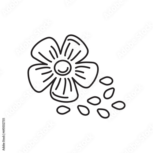 Badge flaxseed. Vector image, eps