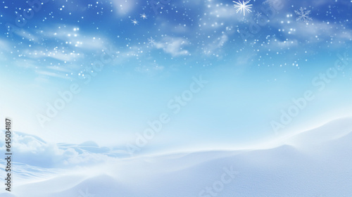 Winter snow background with snowdrifts with beautiful light © DLC Studio