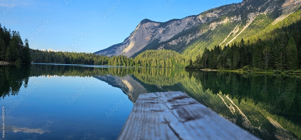 Lago Di Tovel, Lago Rojo, Lago Encantado Stock Photo 