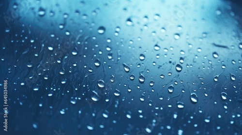 Clear Raindrop on Window Glass with Sky Background