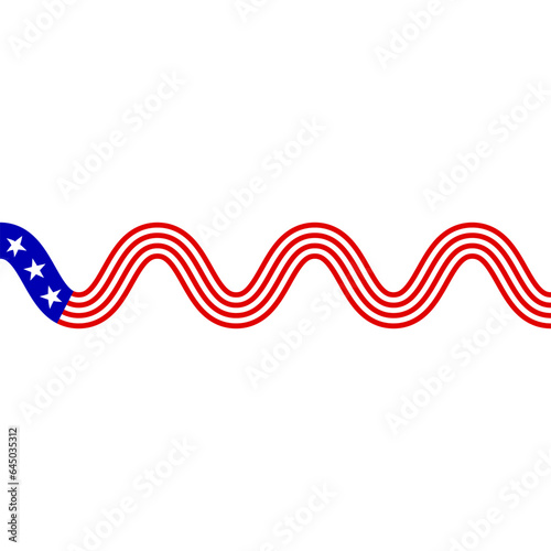 usa flag wavy line