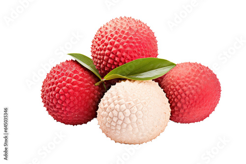 Group of juicy Lychee isolated on transparent background, ripe tropical natural fruit concept, Healthy food with high of vitamin and minerals. Freshness of juicy fruit.