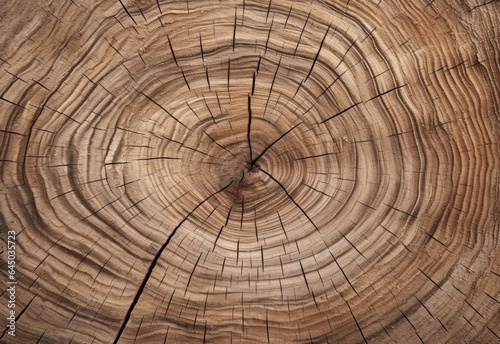 Cross section of a tree with a crack, close-up macro, top view, vintage background