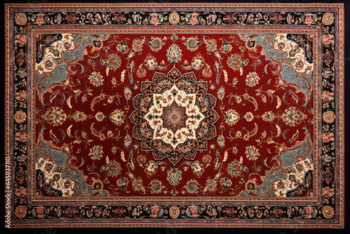 Texture, background of old retro Persian carpet