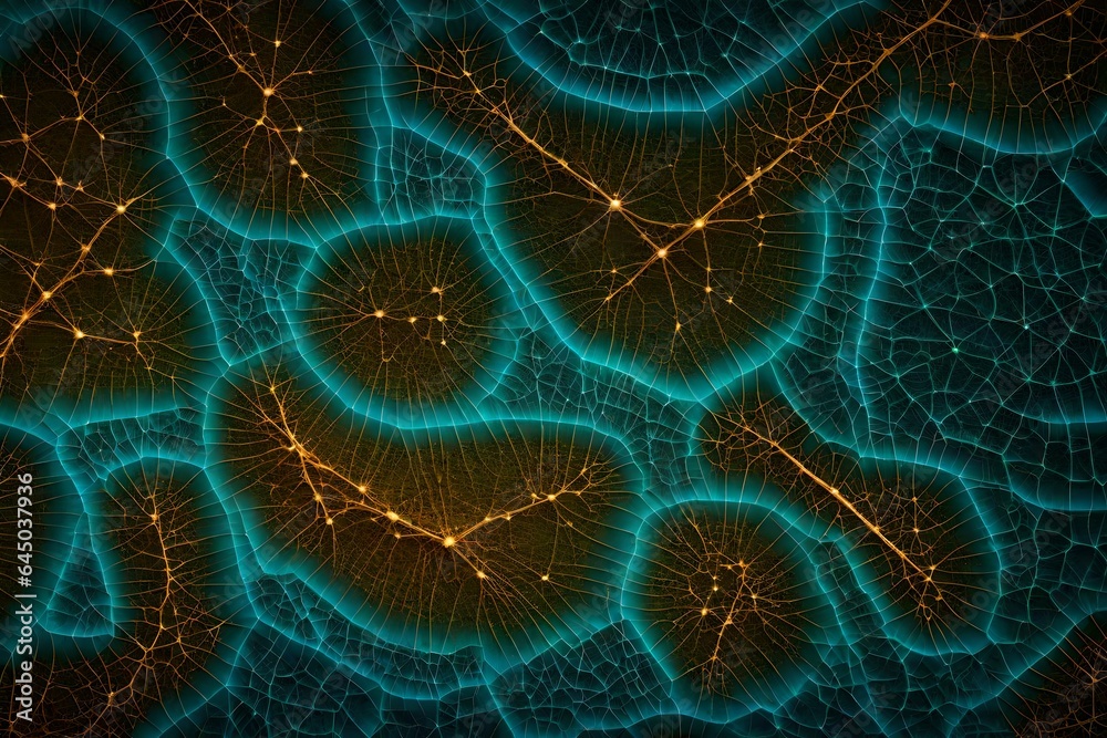 Detailed image of a microscope view of intricate cells
