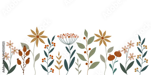 Vektorgrafik Hintergrund mit hübschen Blumen. Freier Platz für eigenes Design. Vorlage für Einladungen, Grußkarten, Werbung und Social Media.