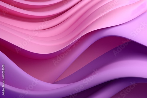Elegant 3D abstract wallpaper with purple and pink wavy pattern. Generative AI
