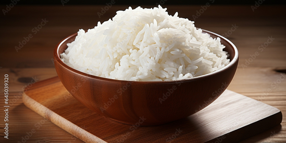 Food dish asian rice traditional white cooked diet steamed grain healthy bowl Food dish asian rice traditional white cooked diet steamed grain healthy bowl