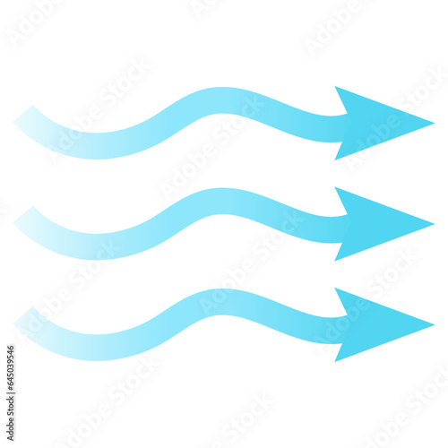 Air flow icon vector, wind direction arrow icon vector illustration, air flow from the conditioner illustration isolated on white background.