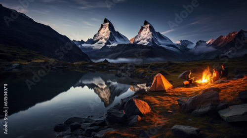 Hiking and camping in the Matterhorn, Switzerland