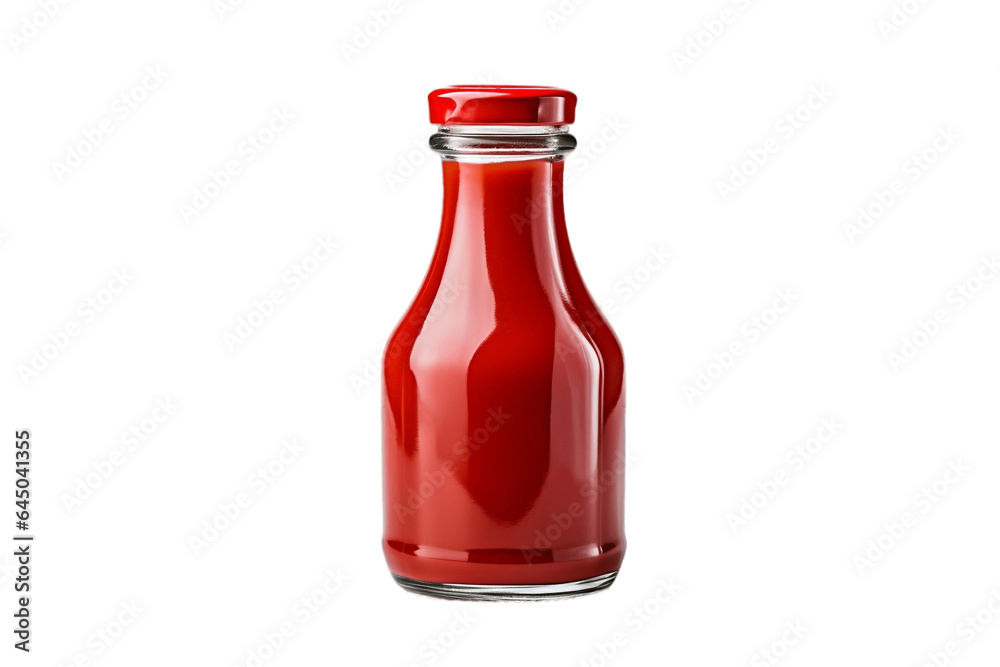 Ketchup Bottle with Transparent Background. AI Stock Illustration