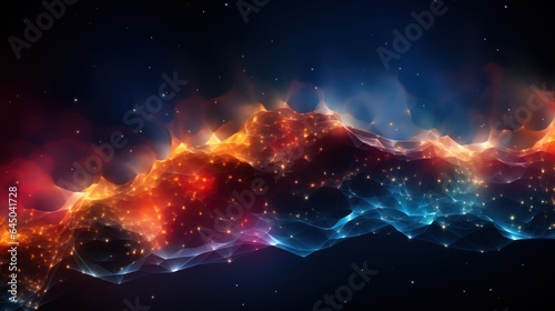 Visualization of nebula. Cosmic clouds background