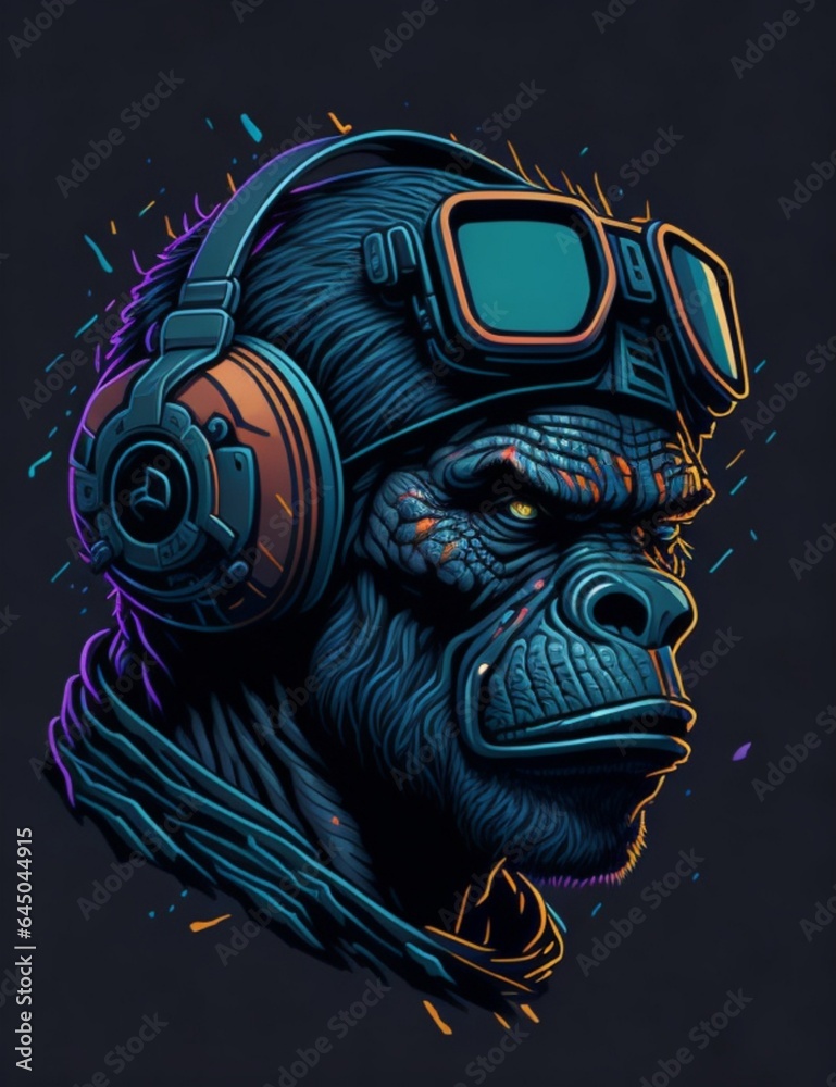 Funky Gorillas illustration 