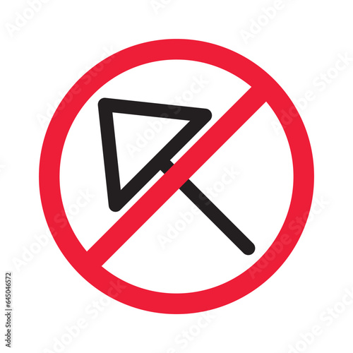 Forbidden cursor icon. Prohibited arrow vector icon. No cursor symbol pictogram. Warning, caution, attention, restriction, danger, ban, label flat sign design.