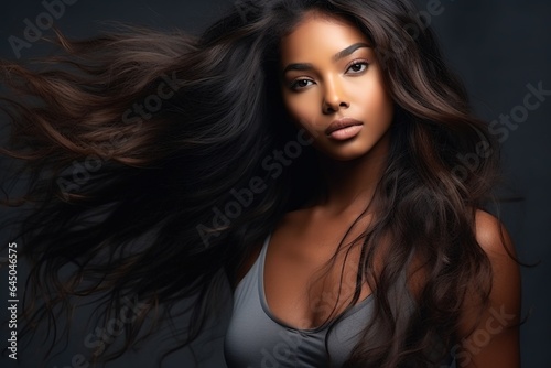A young black woman with long straight hair